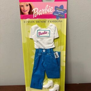 Barbie Stylin’ Denim Fashions 2000 blue and white denim